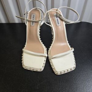Steve Madden Cream Embellished Women's Heels